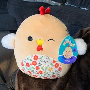 Squishmallows Light orange and Red Chicken Plush